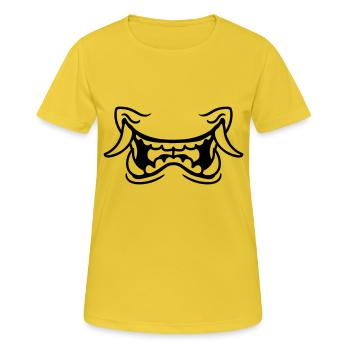 boeser monster mund - Frauen T-Shirt atmungsaktiv - Sonnengelb - Vorne - AI Model Female 172 dark (172cm)
