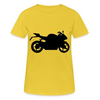 motorrad silhouette - Frauen T-Shirt atmungsaktiv - Sonnengelb - Vorne - AI Model Female 172 dark (172cm)