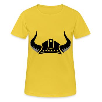 casque viking - T-shirt respirant Femme - jaune soleil - Devant - AI Model Female 172 dark (172cm)