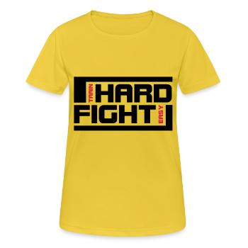 dur combat - T-shirt respirant Femme - jaune soleil - Devant - AI Model Female 172 dark (172cm)