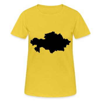 Kasachstan - Frauen T-Shirt atmungsaktiv - Sonnengelb - Vorne - AI Model Female 172 dark (172cm)