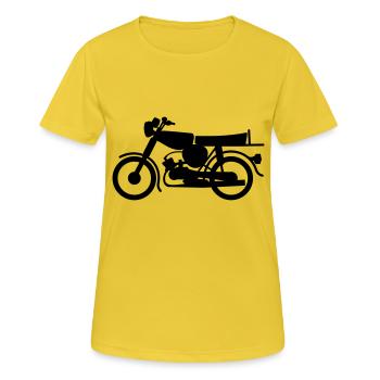 Simson ohne Fahrer - Frauen T-Shirt atmungsaktiv - Sonnengelb - Vorne - AI Model Female 172 dark (172cm)