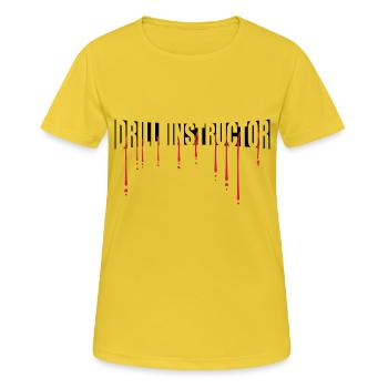 Blut Drill Instructor - Frauen T-Shirt atmungsaktiv - Sonnengelb - Vorne - AI Model Female 172 dark (172cm)