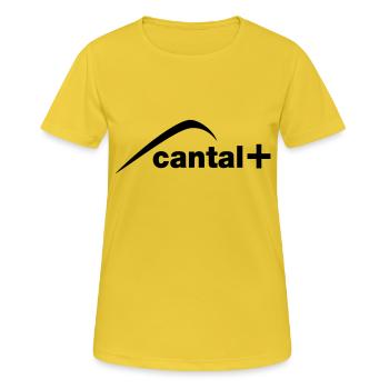 cantal + - T-shirt respirant Femme - jaune soleil - Devant - AI Model Female 172 dark (172cm)