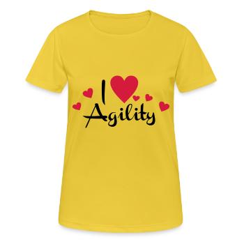 Agility - Frauen T-Shirt atmungsaktiv - Sonnengelb - Vorne - AI Model Female 172 dark (172cm)