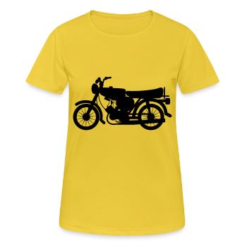 Fahrzeug - Simson - Frauen T-Shirt atmungsaktiv - Sonnengelb - Vorne - AI Model Female 172 dark (172cm)