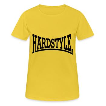 Hardstyle - T-shirt respirant Femme - jaune soleil - Devant - AI Model Female 172 dark (172cm)