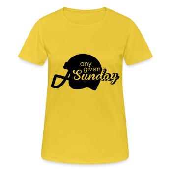 Any given Sunday - Frauen T-Shirt atmungsaktiv - Sonnengelb - Vorne - AI Model Female 172 dark (172cm)