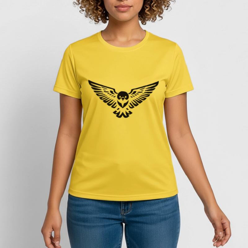 Vogel-Eule oder Adler fliegen vorne Frauen T-Shirt atmungsaktiv