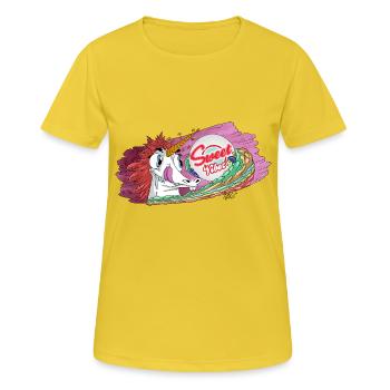 Vibez sucré - T-shirt respirant Femme - jaune soleil - Devant - AI Model Female 172 dark (172cm)
