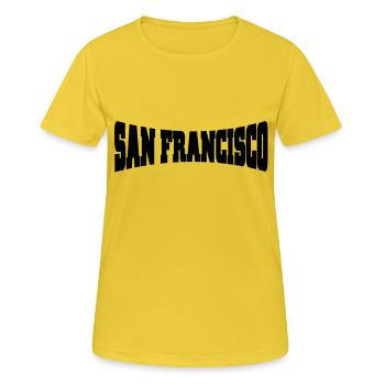 San Francisco - T-shirt respirant Femme - jaune soleil - Devant - AI Model Female 172 dark (172cm)