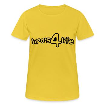Bros 4 Lice Comic Font - Frauen T-Shirt atmungsaktiv - Sonnengelb - Vorne - AI Model Female 172 dark (172cm)