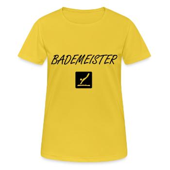 Bademeister - Frauen T-Shirt atmungsaktiv - Sonnengelb - Vorne - AI Model Female 172 dark (172cm)