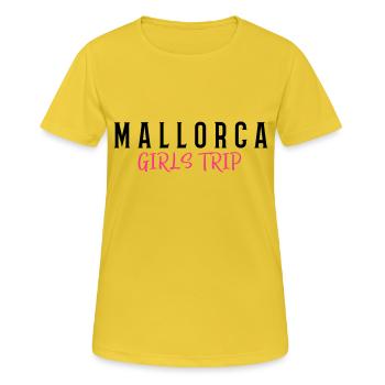 mallorca girls trip - Frauen T-Shirt atmungsaktiv - Sonnengelb - Vorne - AI Model Female 172 dark (172cm)