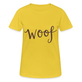 Trame - T-shirt respirant Femme - jaune soleil - Devant - AI Model Female 172 dark (172cm)