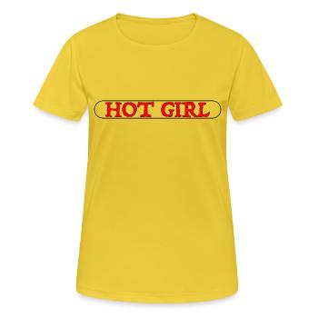 fille chaude - T-shirt respirant Femme - jaune soleil - Devant - AI Model Female 172 dark (172cm)