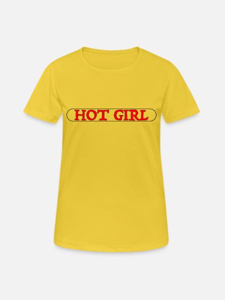 Heißes Mädchen - Frauen T-Shirt atmungsaktiv - Sonnengelb