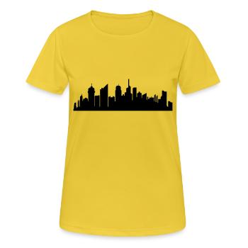 stadt metropole silhouette umriss hauptstadt gross - Frauen T-Shirt atmungsaktiv - Sonnengelb - Vorne - AI Model Female 172 dark (172cm)