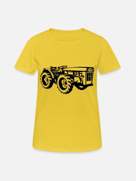 Holder Traktor Knicklenker AM2 AG3 - Frauen T-Shirt atmungsaktiv - Sonnengelb
