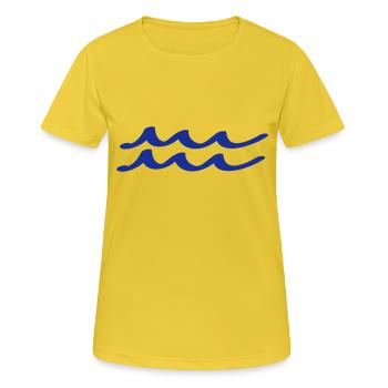 wasser - Frauen T-Shirt atmungsaktiv - Sonnengelb - Vorne - AI Model Female 172 dark (172cm)