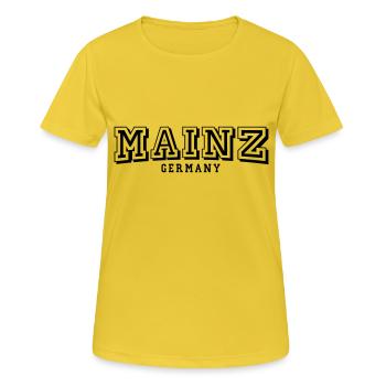 Mayence - T-shirt respirant Femme - jaune soleil - Devant - AI Model Female 172 dark (172cm)