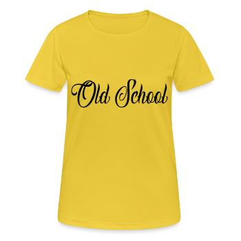 Vieille école - T-shirt respirant Femme - jaune soleil - Devant - AI Model Female 172 dark (172cm)