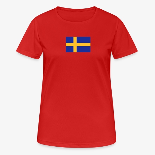 Svenska flaggan - Swedish Flag - Andningsaktiv T-shirt dam