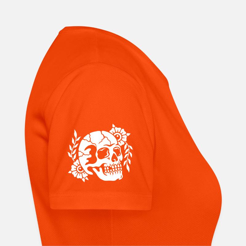 Crâne de fleurs T-shirt respirant Femme