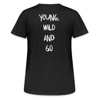 60th birthday - Women's Breathable T-Shirt - black - Back - AI Model Female 172 light (172cm)