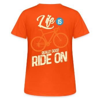 Cycling - Women's Breathable T-Shirt - neon orange - Back - AI Model Female 172 dark (172cm)