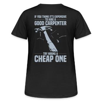 CARPENTER - Women's Breathable T-Shirt - black - Back - AI Model Female 172 light (172cm)