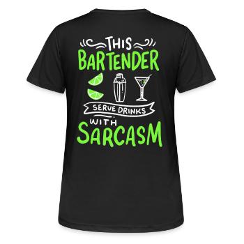 Barkeeper - Frauen T-Shirt atmungsaktiv - Schwarz - Hinten - AI Model Female 172 light (172cm)