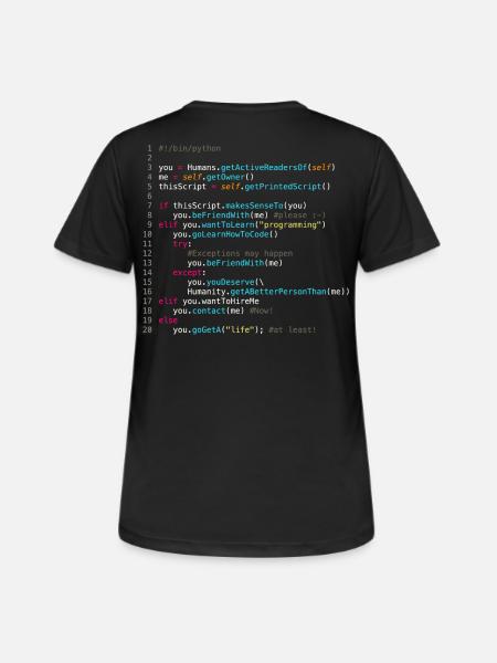 Be friends with programmers (in Python) - Women's Breathable T-Shirt - black