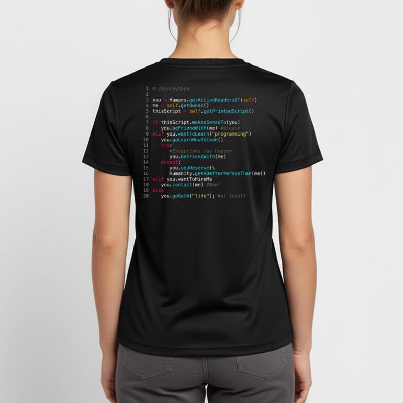 Sei mit Programmierern befreundet (in Python) Frauen T-Shirt atmungsaktiv