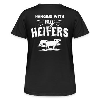 Cadeau de vaches fermières - T-shirt respirant Femme - noir - Dos - AI Model Female 172 light (172cm)