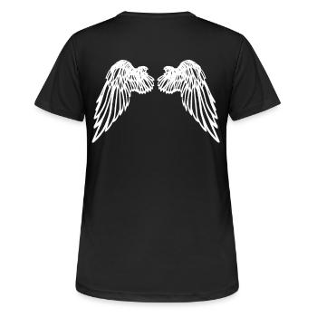 ailes d'ange - T-shirt respirant Femme - noir - Dos - AI Model Female 172 light (172cm)