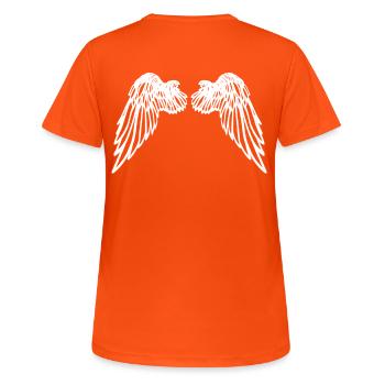 angel wings - Women's Breathable T-Shirt - neon orange - Back - AI Model Female 172 dark (172cm)