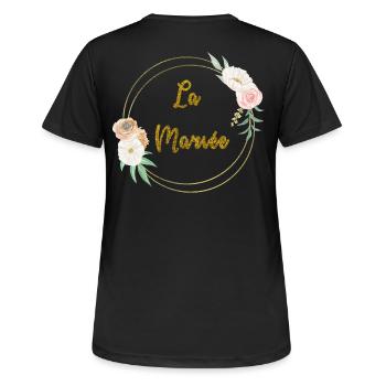the gold bride and flowers - Women's Breathable T-Shirt - black - Back - AI Model Female 172 light (172cm)