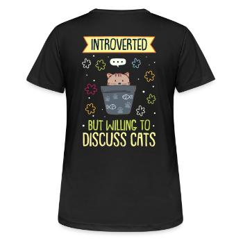 introvert - Women's Breathable T-Shirt - black - Back - AI Model Female 172 light (172cm)