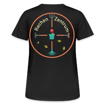 Rechenzentrum Garten Rechen Gärtner Gartenarbeit - Frauen T-Shirt atmungsaktiv - Schwarz - Hinten - AI Model Female 172 light (172cm)