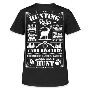 Hunting rules white - Frauen T-Shirt atmungsaktiv - Schwarz - Hinten - AI Model Female 172 light (172cm)