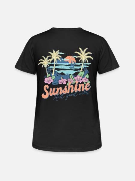Sunshine And Great Vibes Summer - Dame T-shirt svedtransporterende - sort