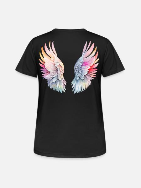 Flügel des Engels - Frauen T-Shirt atmungsaktiv - Schwarz