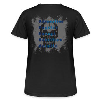 T-Shirt APERO Metal Festival - Frauen T-Shirt atmungsaktiv - Schwarz - Hinten - AI Model Female 172 light (172cm)