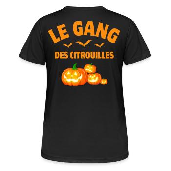 halloween, citrouille, citrouilles - T-shirt respirant Femme - noir - Dos - AI Model Female 172 light (172cm)