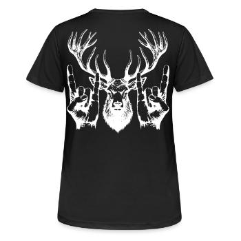 tête en métal fourche signe Cool - T-shirt respirant Femme - noir - Dos - AI Model Female 172 light (172cm)