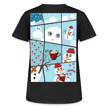 Weihnachten und die Geschichte vom Schneemann - Frauen T-Shirt atmungsaktiv - Schwarz - Hinten - AI Model Female 172 light (172cm)