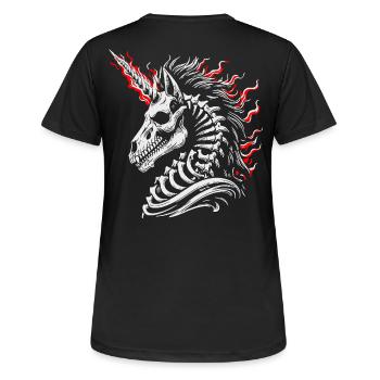 Squelette enflammé - T-shirt respirant Femme - noir - Dos - AI Model Female 172 light (172cm)