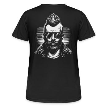 Punk-Rocker mit Sonnenbrille - Frauen T-Shirt atmungsaktiv - Schwarz - Hinten - AI Model Female 172 light (172cm)