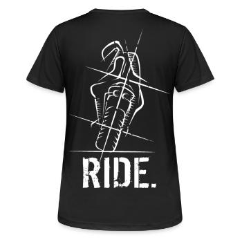 Superbike Supersport Motorrad Biker Racing ride - Frauen T-Shirt atmungsaktiv - Schwarz - Hinten - AI Model Female 172 light (172cm)